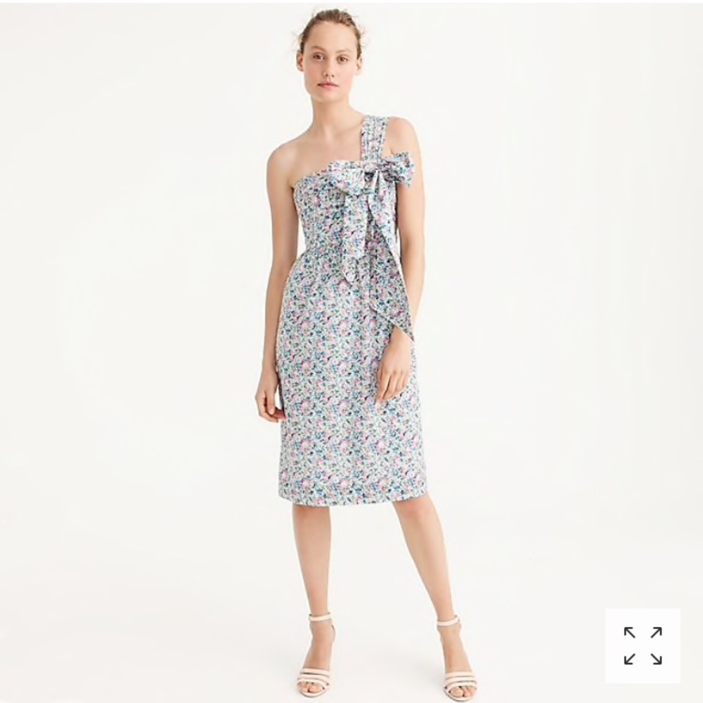 J.Crew One shoulder tie dress Liberty Claire-Aude